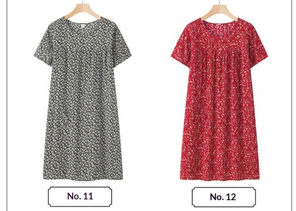 Women's Thin Loose Cotton Silk Short-Sleeve Dress - Image 20