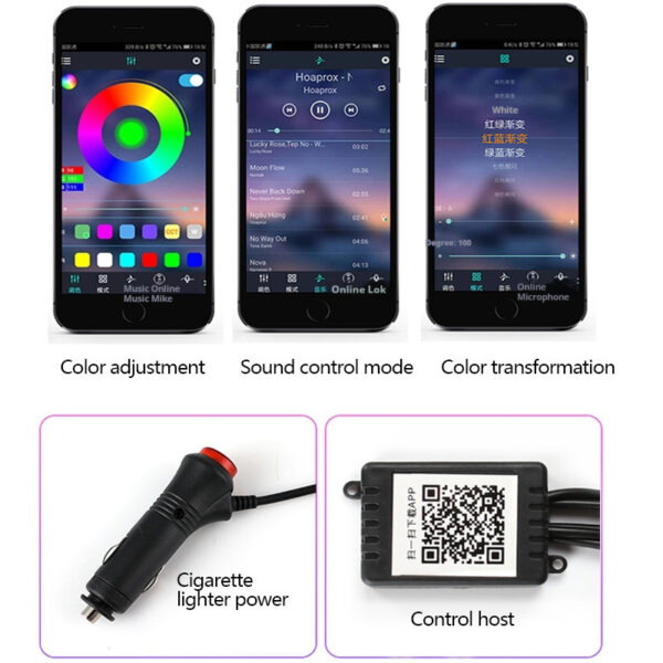 Car Fiber Optic Ambient Light Modified Car Interior Cool Light APP Rhythm Light - Image 8