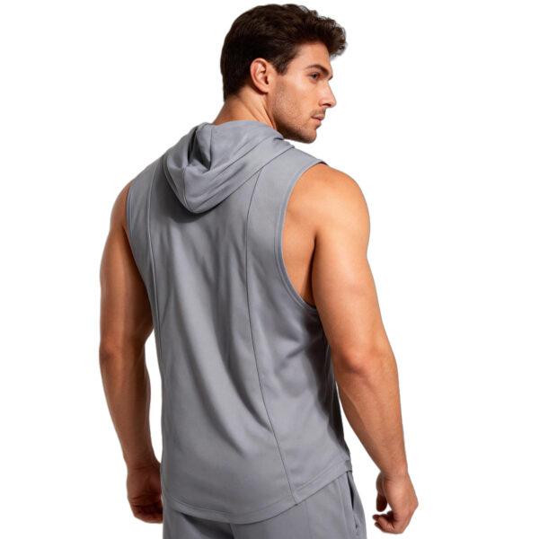 Men's High-Elastic Breathable Fitness Vest With Hood - Image 8