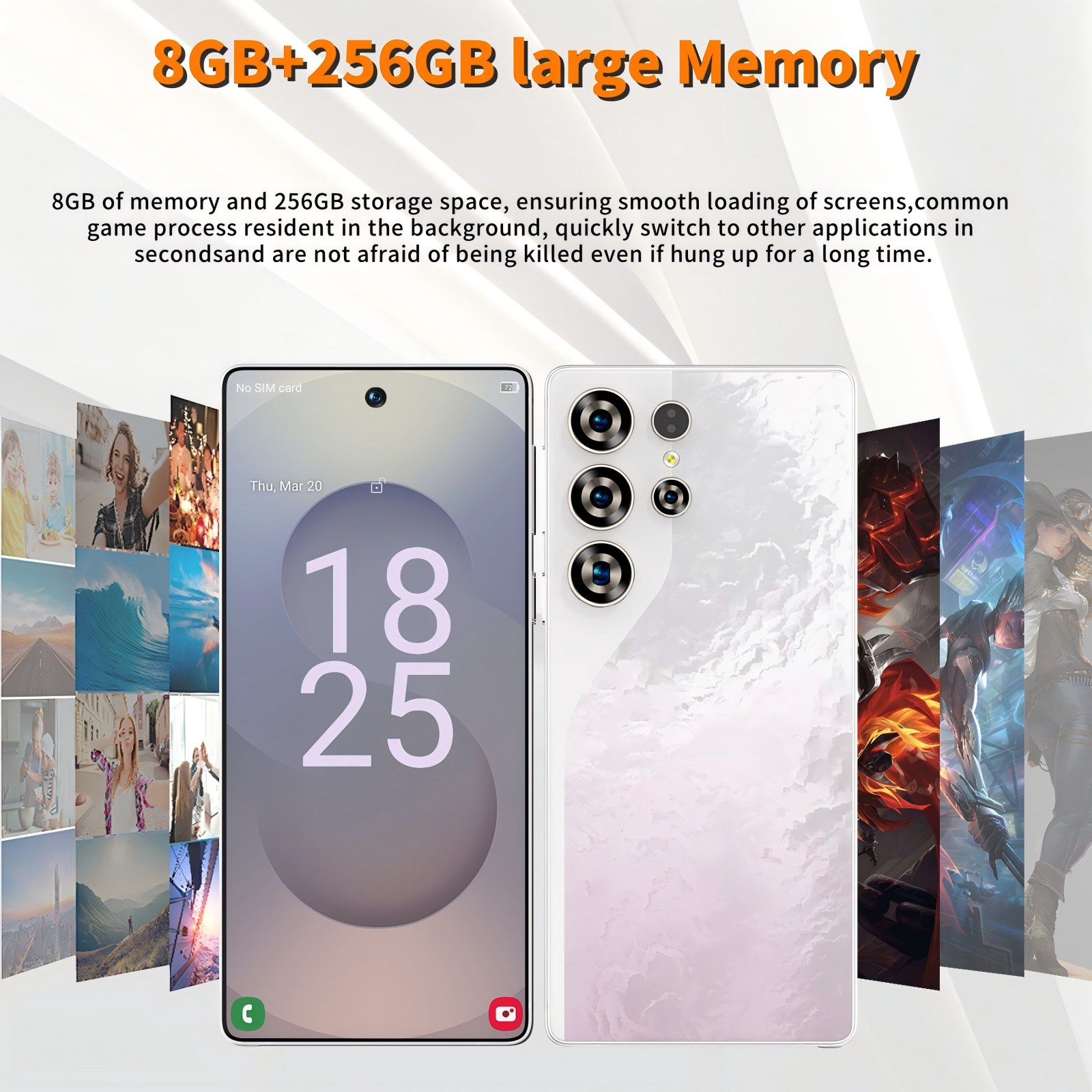 C26 Ultra 5G Unlocked Smartphone, 8GB RAM 256GB Storage Android 15 Cell Phone, 6.9inch FHD Display, 8000mAh Long Battery, Dual SIM, Face & Fingerprint Unlock, GPS, Built-in Stylus - Image 12