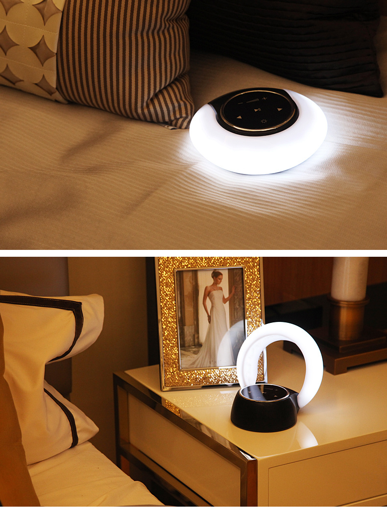 Creative Bluetooth Subwoofer Stereo Speaker LED Desk Lamp Stepless Dimming Folding Touch Atmosphere Night Light - Image 15