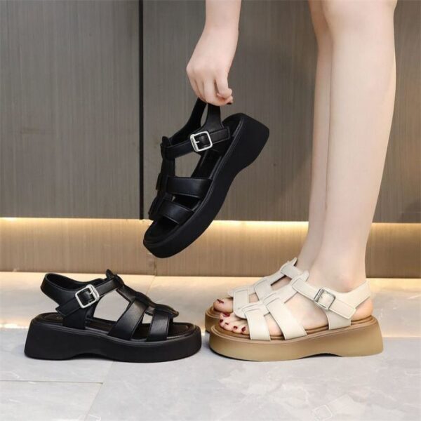 One-strap Open-toe Sandals With A Rubber Mid-heel - Image 2