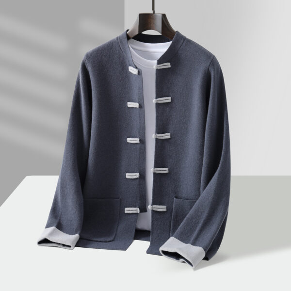 Chinese-style Tang Suit Mens Retro Casual Long-sleeve Jacket - Image 5