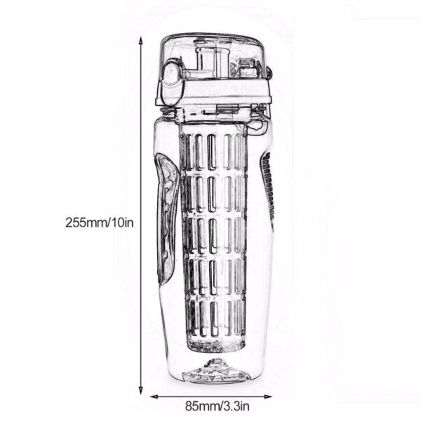 32Oz Fruit Infusing Infuser Water Bottle Water Fruit Bottle BPA Free Plastic Sport Fruit Infuser Water Bottles With Infuser Juice Shaker Drink Bottle Of Water - Image 12
