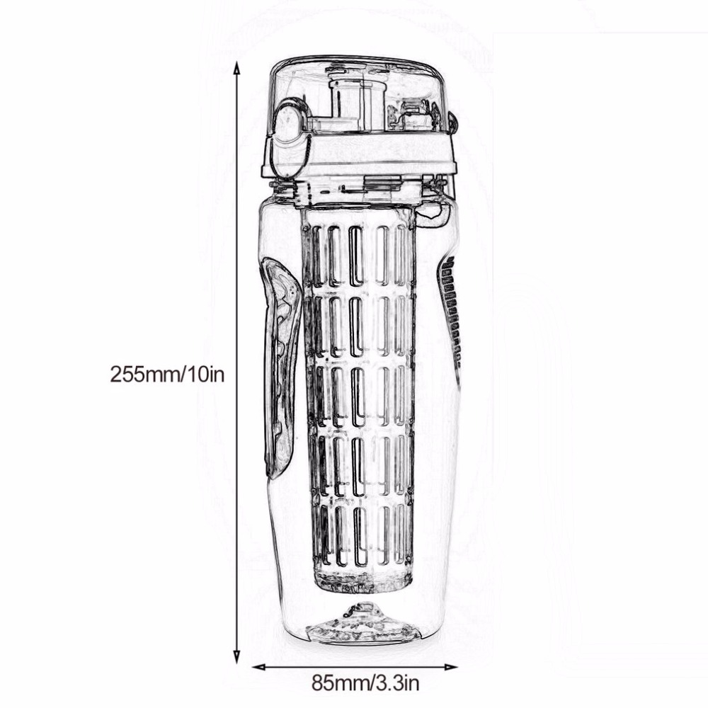 32Oz Fruit Infusing Infuser Water Bottle Water Fruit Bottle BPA Free Plastic Sport Fruit Infuser Water Bottles With Infuser Juice Shaker Drink Bottle Of Water - Image 12