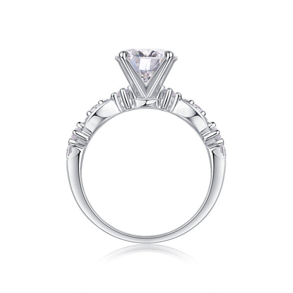 2-carat Luxury Fashion Minimalist Trend Jewelry Silver Ring Set With Top-quality Moissanite, Made Of S925 Silver With Electroplated Platinum. - Image 6