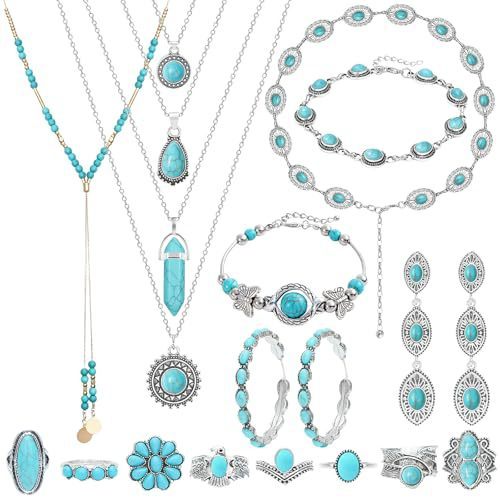 Womens Retro All-Match Alloy Pendant Necklace And Earrings Set - Image 4