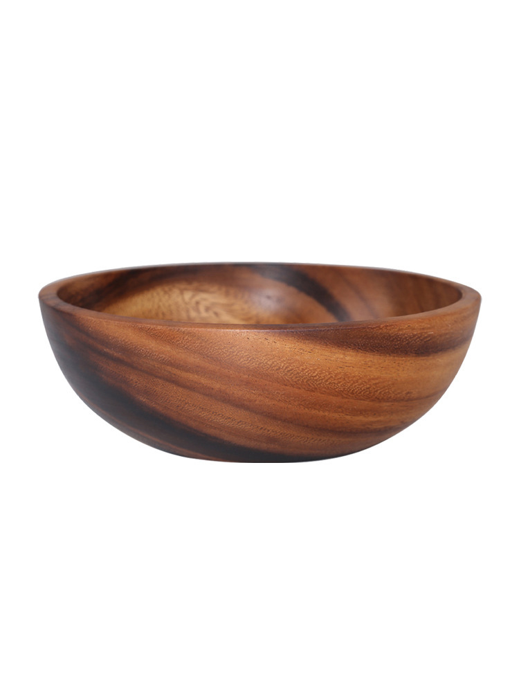Kitchen Natural Wooden Bowl Household Fruit Bowl Salad Bowl For Home Restaurant Food Container Wooden Utensils Note The Size Hot - Image 15