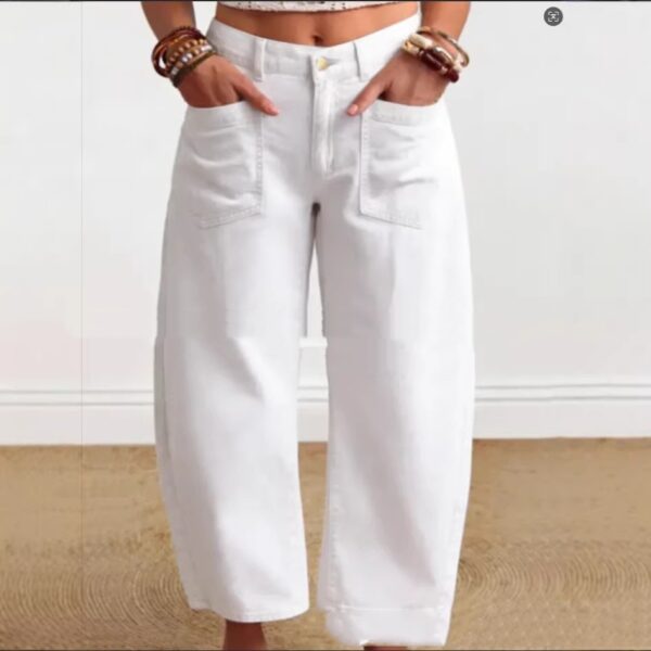 Women's Casual Solid-Color Fashionable Cotton Pants