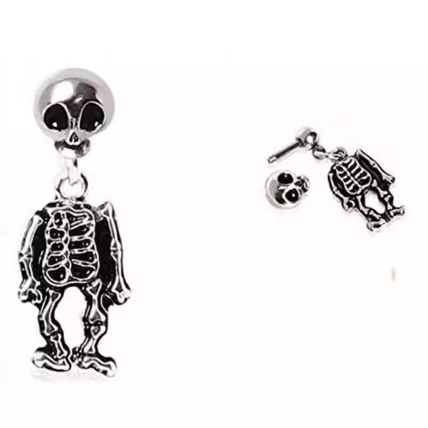Retro Punk Mini Skull Stud Earrings - Image 5