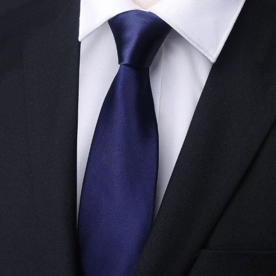 Mens Business Formal Zipper Tie With Blue Stripes - Image 20