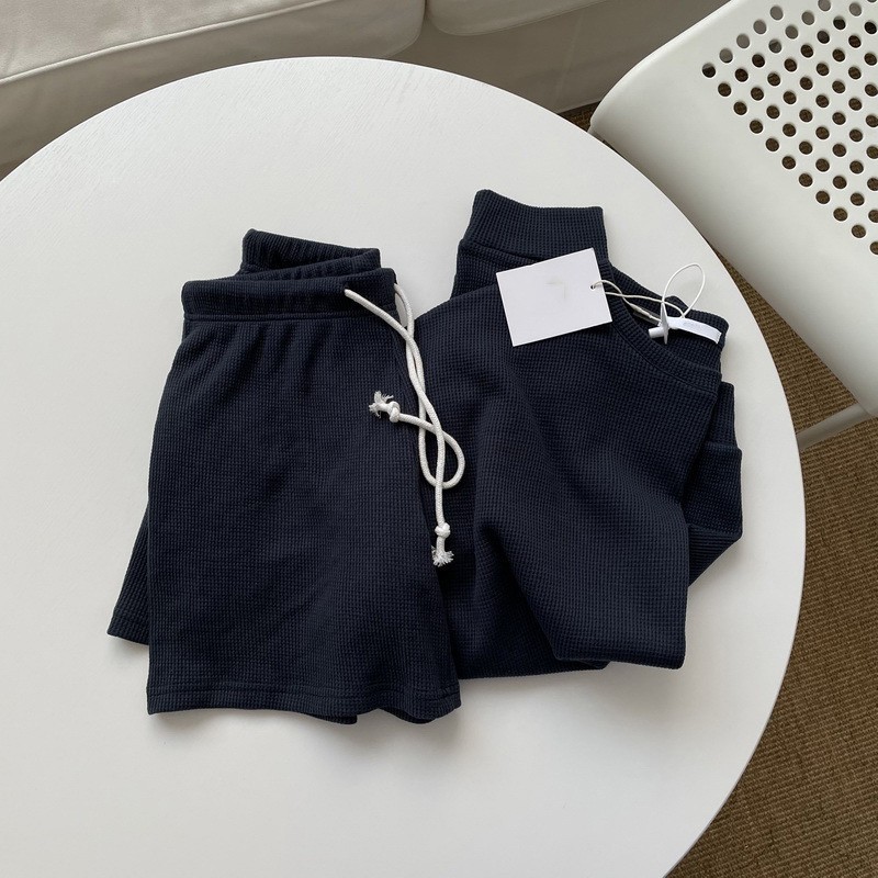 Knitted Long-sleeve Top And Shorts Pullover Vintage Set With Pockets - Image 5