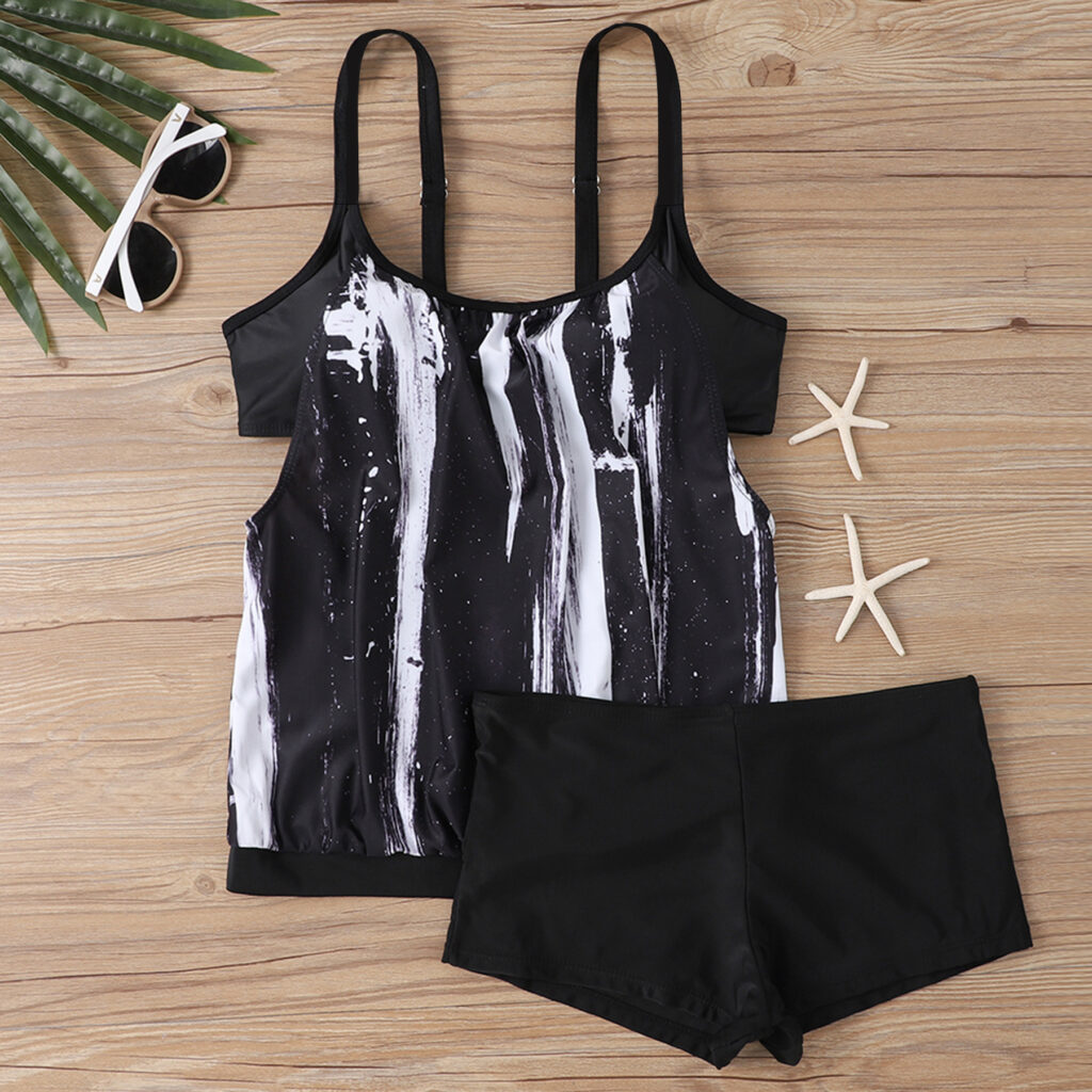 Printed Two-Piece Swimsuit Womens Beach Swimwear Set