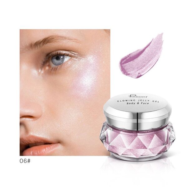 Face Highlighter Jelly Gel Mermaid Eyeshadow Glow Body Glitter Festival Makeup Iluminador Gold Liquid Highlighter Bronzer - Image 29