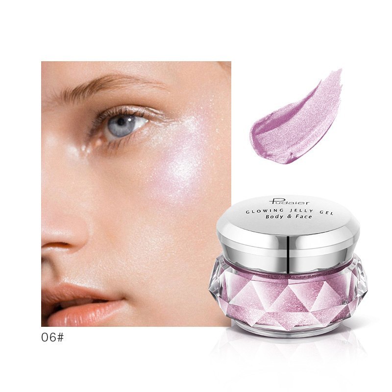 Face Highlighter Jelly Gel Mermaid Eyeshadow Glow Body Glitter Festival Makeup Iluminador Gold Liquid Highlighter Bronzer - Image 29