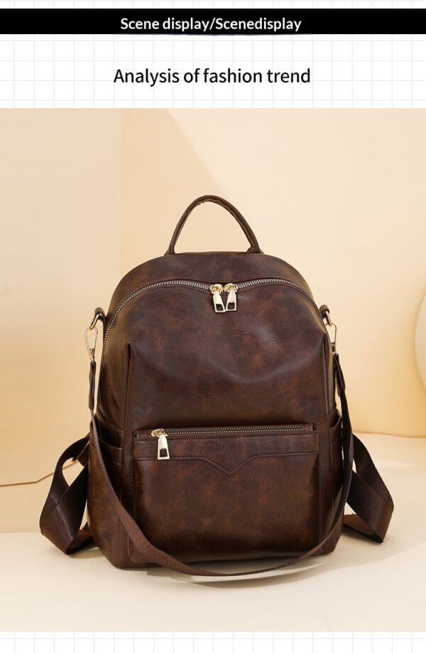 Korean-style Soft PU Large-Capacity Versatile SpringSummer New Arrival Womens Travel Backpack - Image 35
