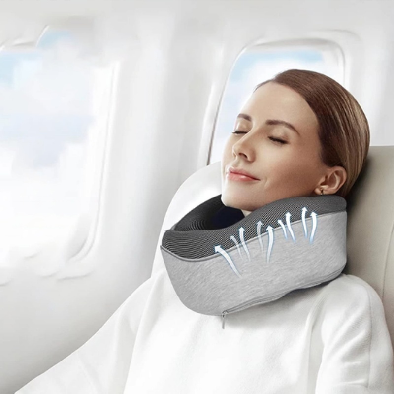 Travel Neck Pillow Non-Deformed Airplane Pillow Travel Neck Cushion Durable U-Shaped Travel Memory Cotton Nap Neck Pillow - Image 9