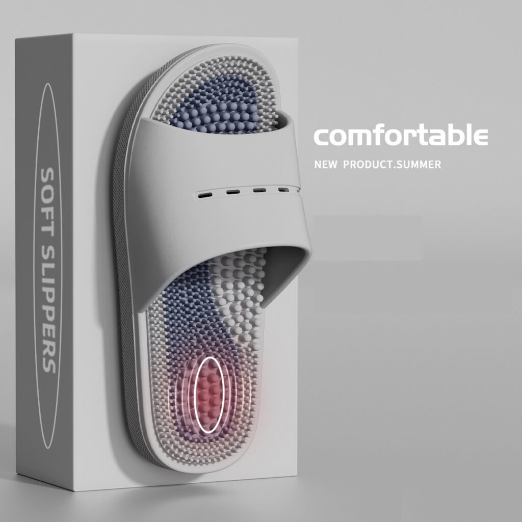 Massage Slippers For Men Summer Indoor Home And Bathroom Use Foot Acupressure Slippers With Non-slip Soles For Men