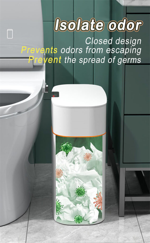 Smart Trash Can With Lid For Bedroom And Living Room Kitchen Storage Box Trash Can Induction Small Car Box Automatic Smart Dustbin Smart Trash Bin