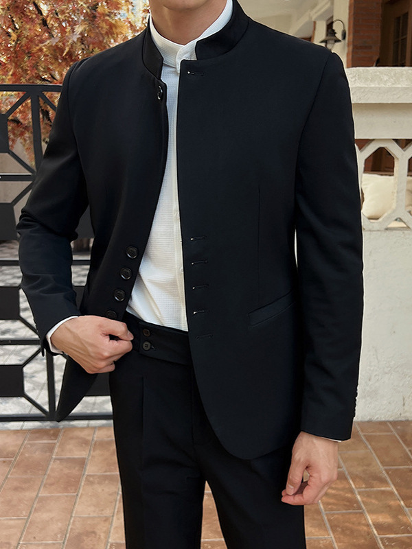 Men's Multi-button Stand-up Collar Two-piece Suit - Image 6