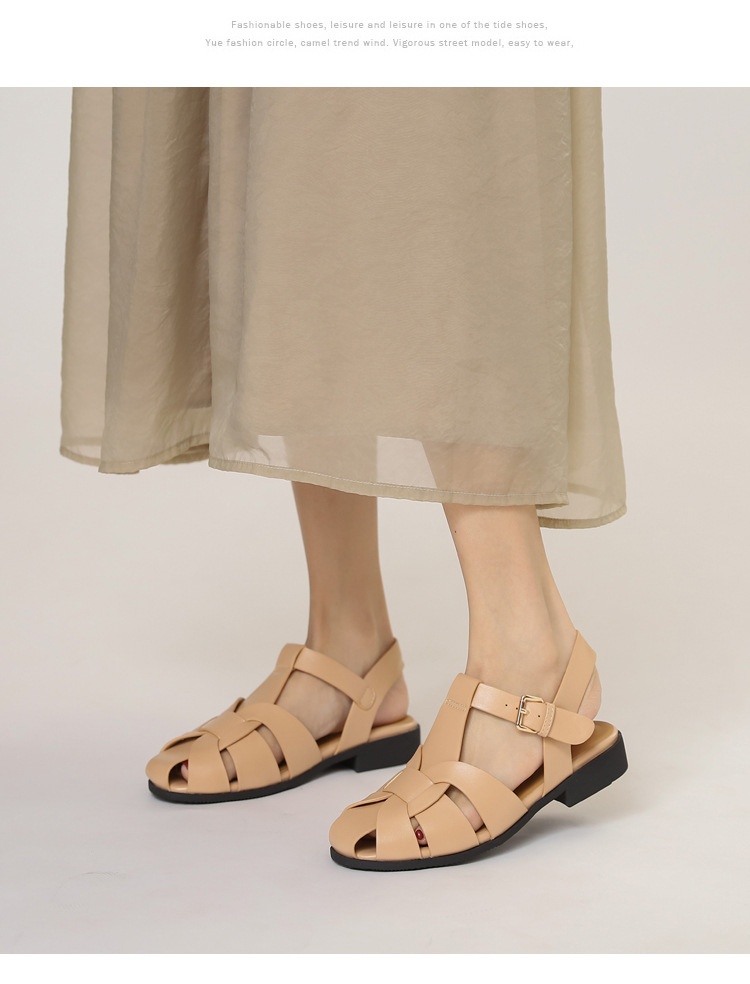 Baotou Woven Piggyback Strap Vintage Sandals New Style - Image 15