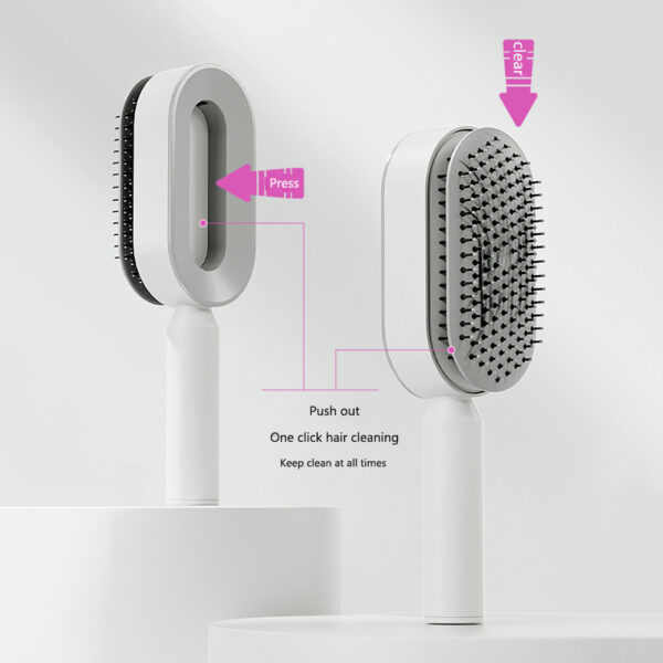 Self Cleaning Hair Brush For Women One-key Cleaning Hair Loss Airbag Massage Scalp Comb Anti-Static Hairbrush - Image 11
