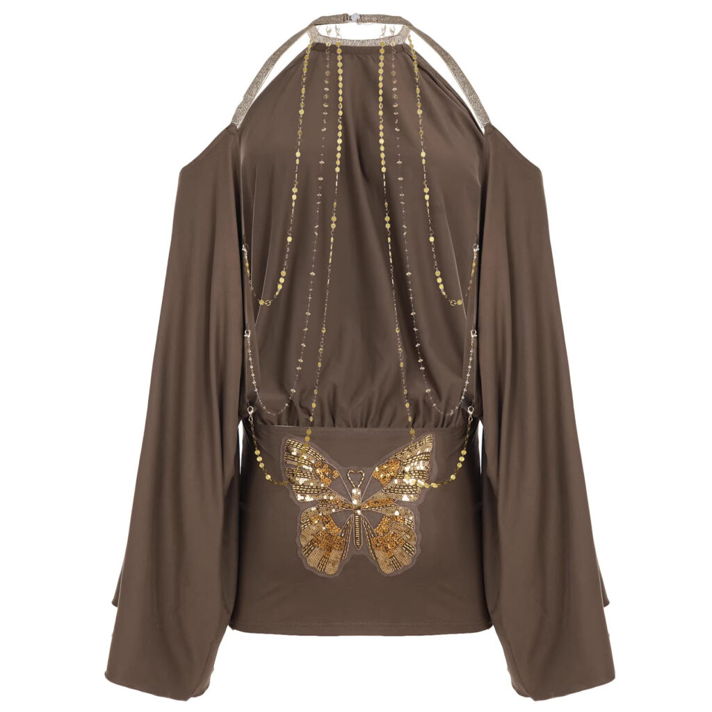 Off-shoulder, Backless, Body-hugging, Sexy, Loose-fitting Batwing-sleeve Dress