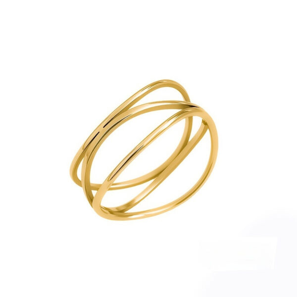 Creative Three-Row Line Titanium Steel Ring For Women - Image 5