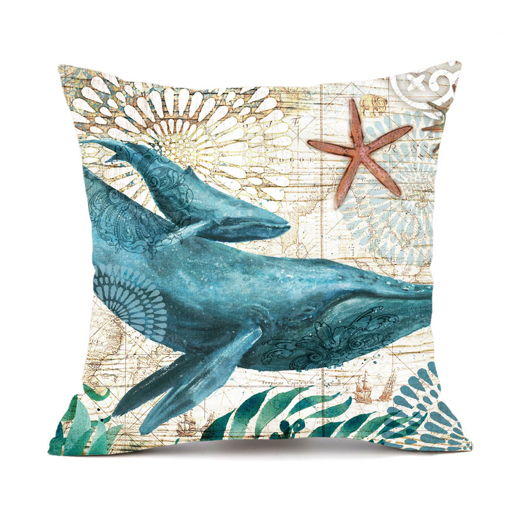Cushion Covers Sea Turtle Printed Throw Pillow Cases For Home Decor Sofa Chair Seat - Image 22