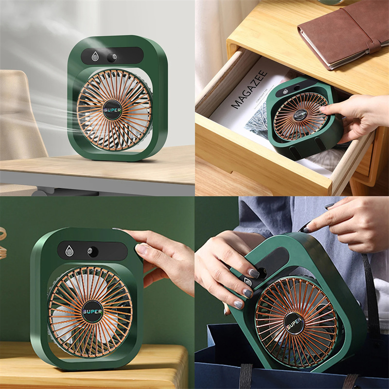 Air Conditioning Fan Desk Misting Fan Air Cooler Cooling USB Rechargeable Humidifier Portable Spray Fan With 3 Wind Speeds Mist Fan For Home - Image 10