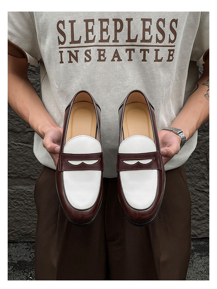 New Stylish All-match Mens Slip-on Casual Leather Shoes