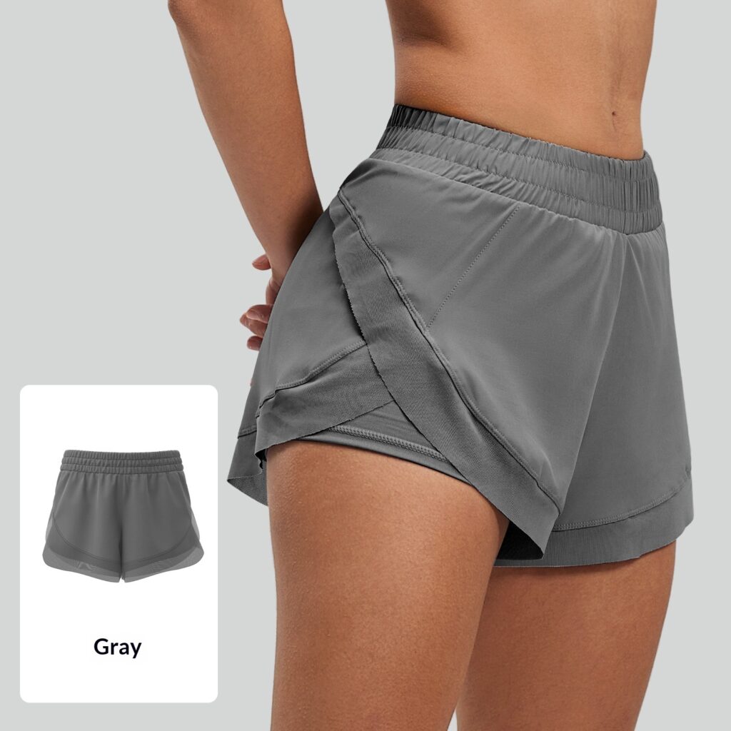 Workout Fitness Shorts, Seamless Bare-feel Yoga Shorts With Pockets