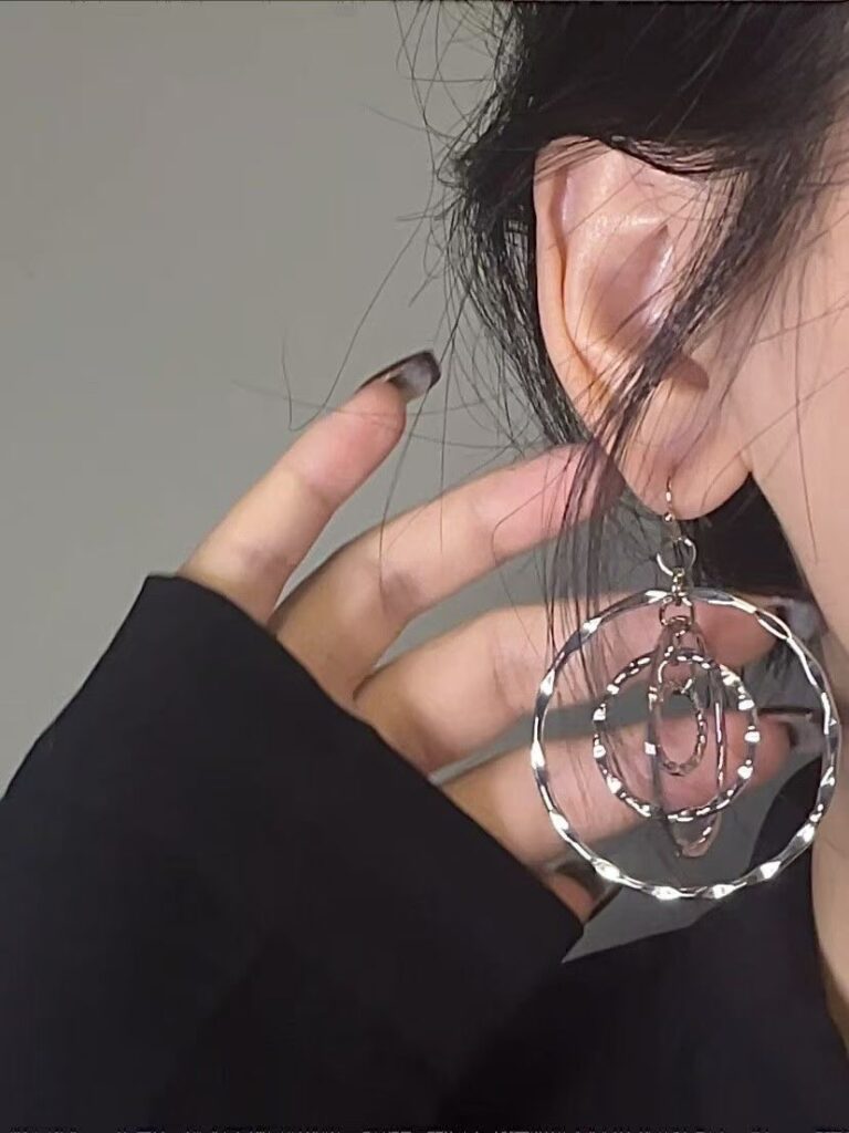 1 Pair Layered Hammered Dangle Earrings For Women, Bohemian Boho Vintage Style, Durable Drop Earrings With Exquisite Details, Elegant For Daily & Formal Occasions, All Year Wear, Perfect Gift Vacation