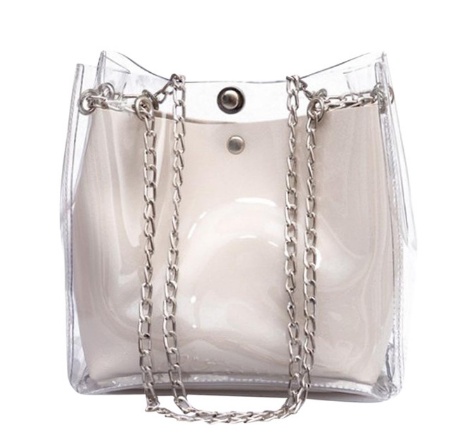 Fashionable transparent bag chain bucket bag female summer new style Korean edition fashionable child mother one shoulder cross body bag - Image 12