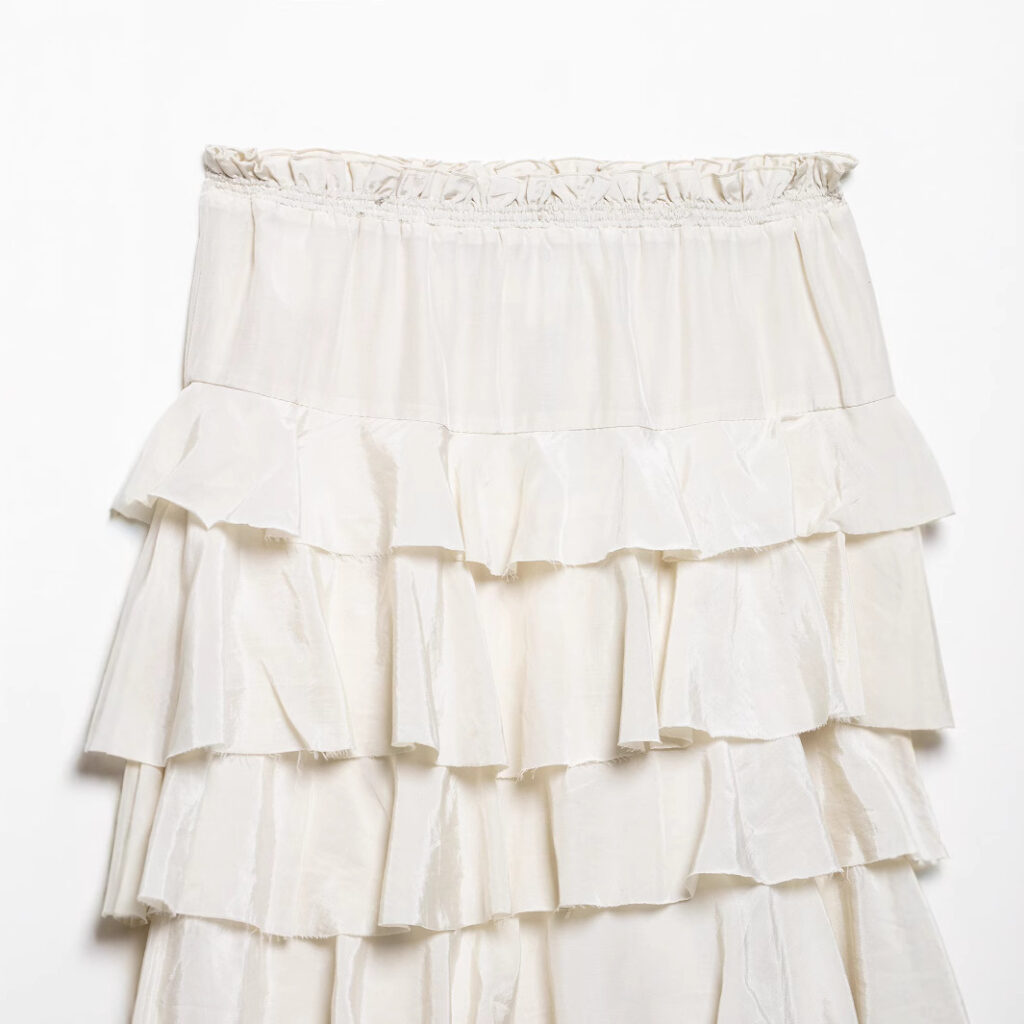 Women's Tiered-ribbon Decorated Cake-style Midi Skirt