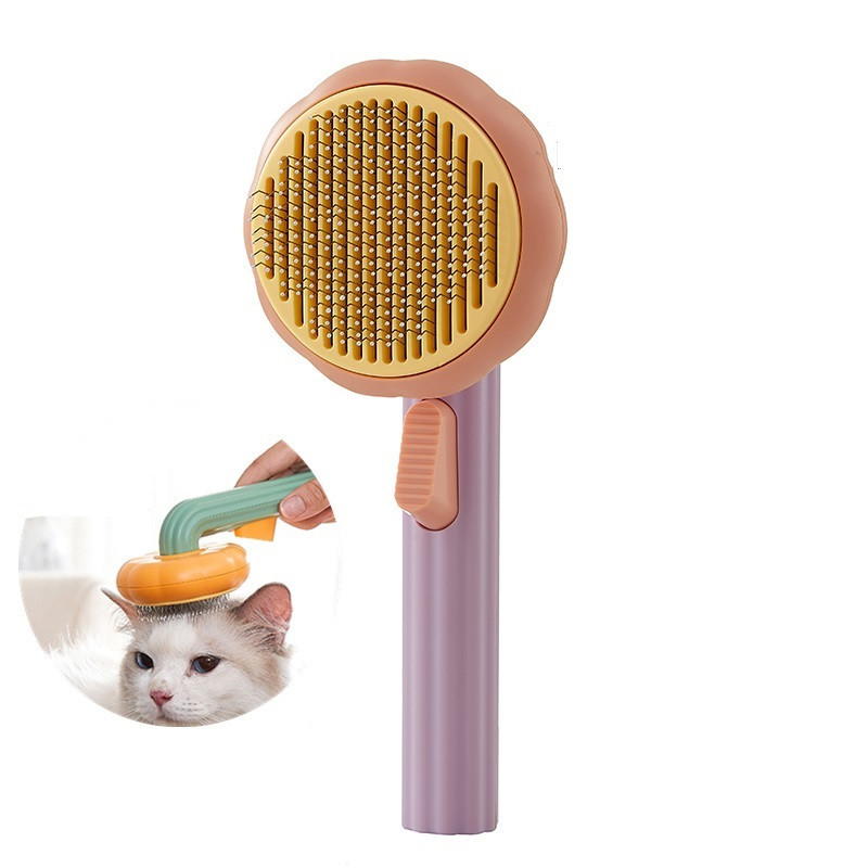 New Pet Cat Brush Hot Selling Hand-held Steel Wire Self-cleaning Comb Looper For Hair Removal - Image 47