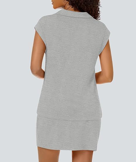 Casual Covered-Sleeve Lapel Shirt And Summer Sports Skirt Set - Image 13