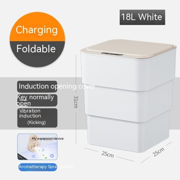 Smart Trash Can With Lid For Bedroom And Living Room Kitchen Storage Box Trash Can Induction Small Car Box Automatic Smart Dustbin Smart Trash Bin - Image 33