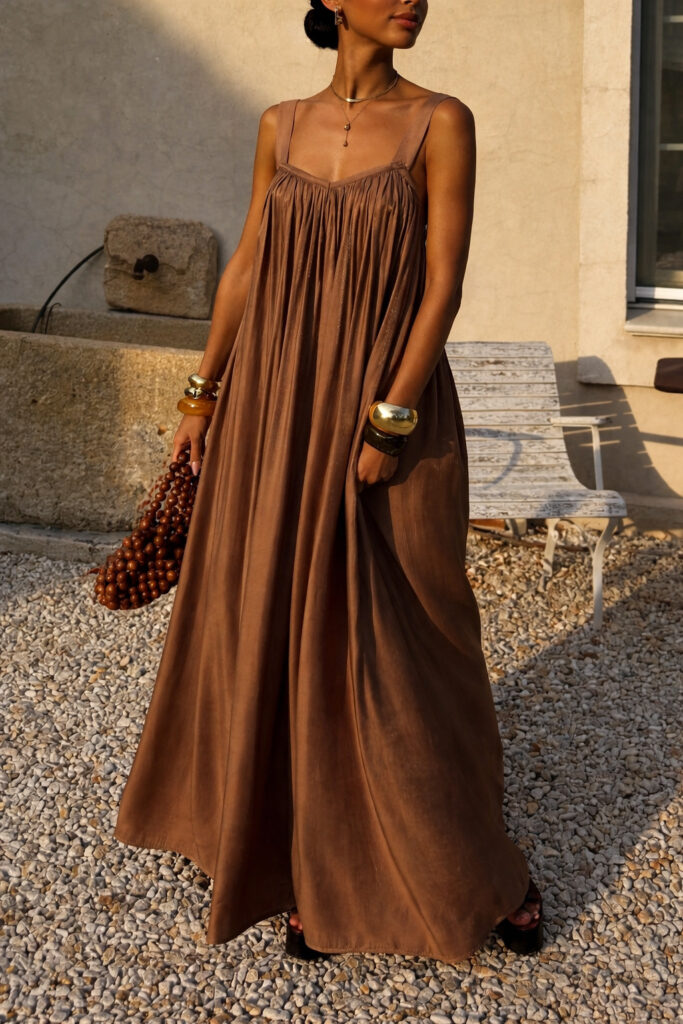 French-style Elegant Pleated Slip Dress