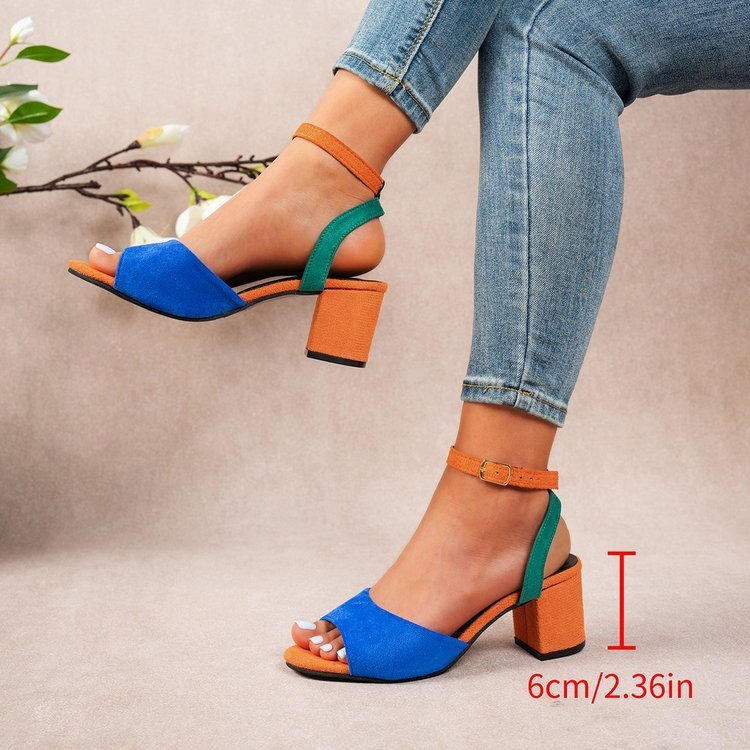 Colorful Lace-up Plus-size Export High-heeled Sandals For Women - Image 13