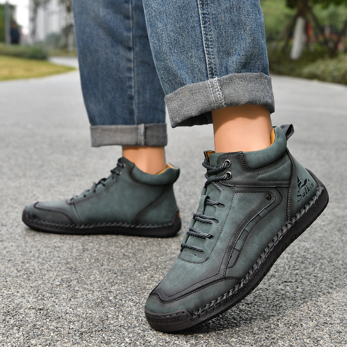 Hand-sewn Men's Casual Shoes - Image 16
