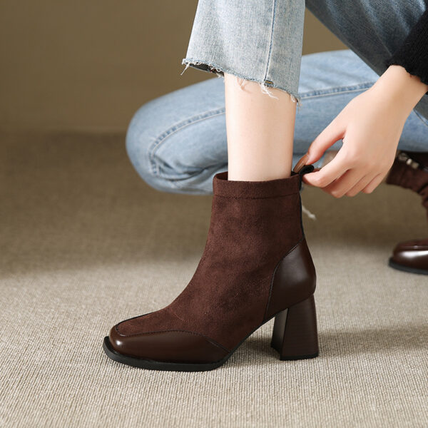 Fat Feet British Style Chunky Heel Booties - Image 14