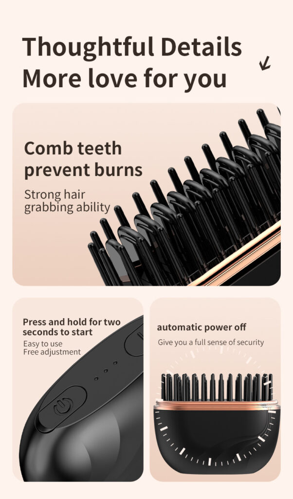 Mini Hair Straightening Comb Wireless Charging Portable Multifunctional Hair Care Not Hurt Hair Styling Comb Hair Straightener