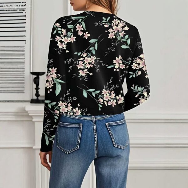 Women's Casual Crew-Neck Printed Short Long-Sleeve Jacket - Image 6