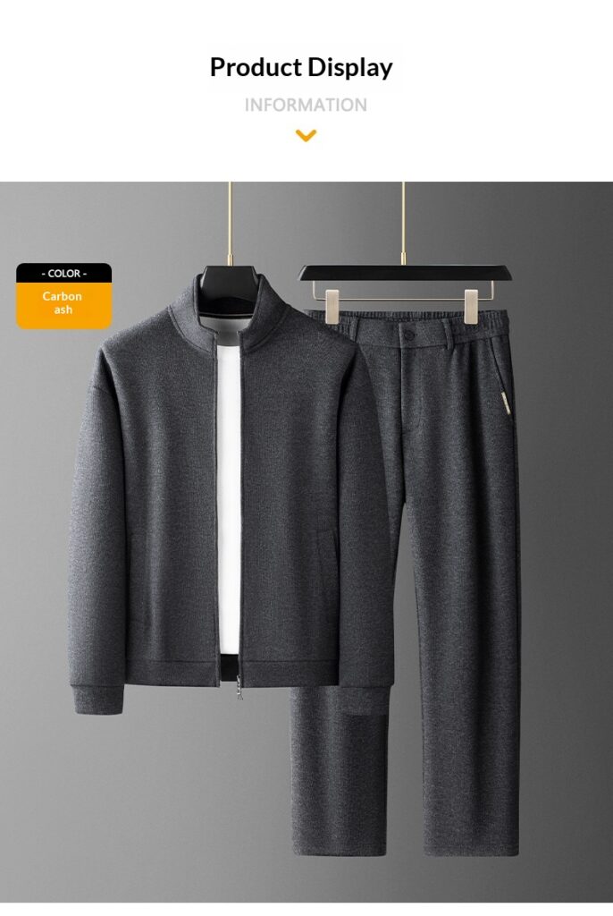 Men's Fashion Casual Stand-Collar Sweatshirt Sports Suit