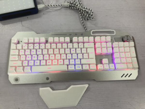 ErgonomicWired Gaming Keyboard with RGB Backlight Phone Holder - Image 20