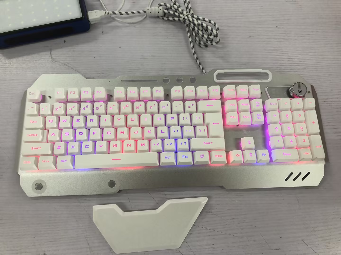 ErgonomicWired Gaming Keyboard with RGB Backlight Phone Holder - Image 20