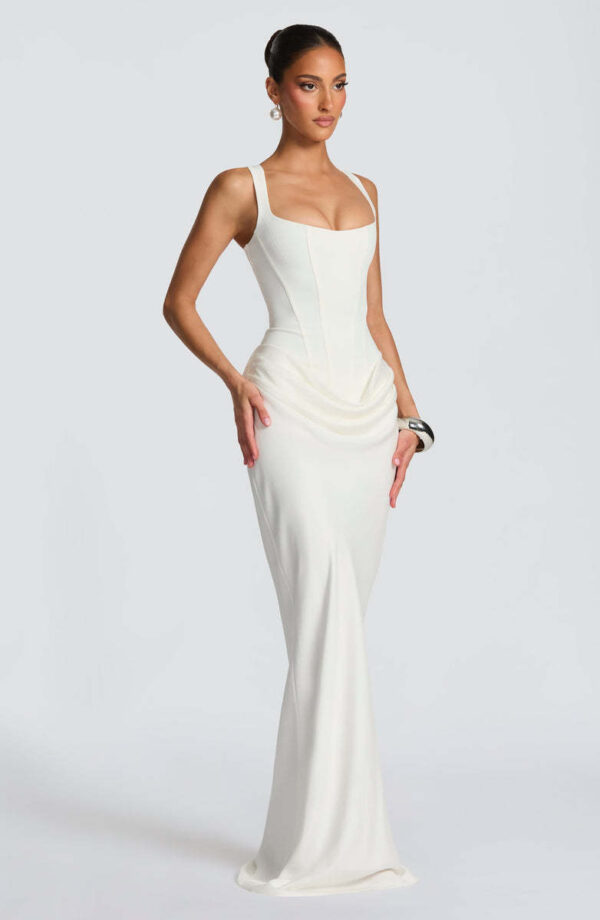 Women's Strapless Sleeveless Sheath Maxi Dress - Image 9