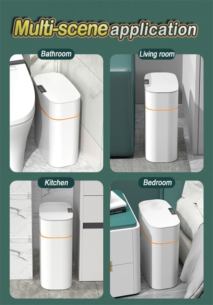 Smart Trash Can With Lid For Bedroom And Living Room Kitchen Storage Box Trash Can Induction Small Car Box Automatic Smart Dustbin Smart Trash Bin