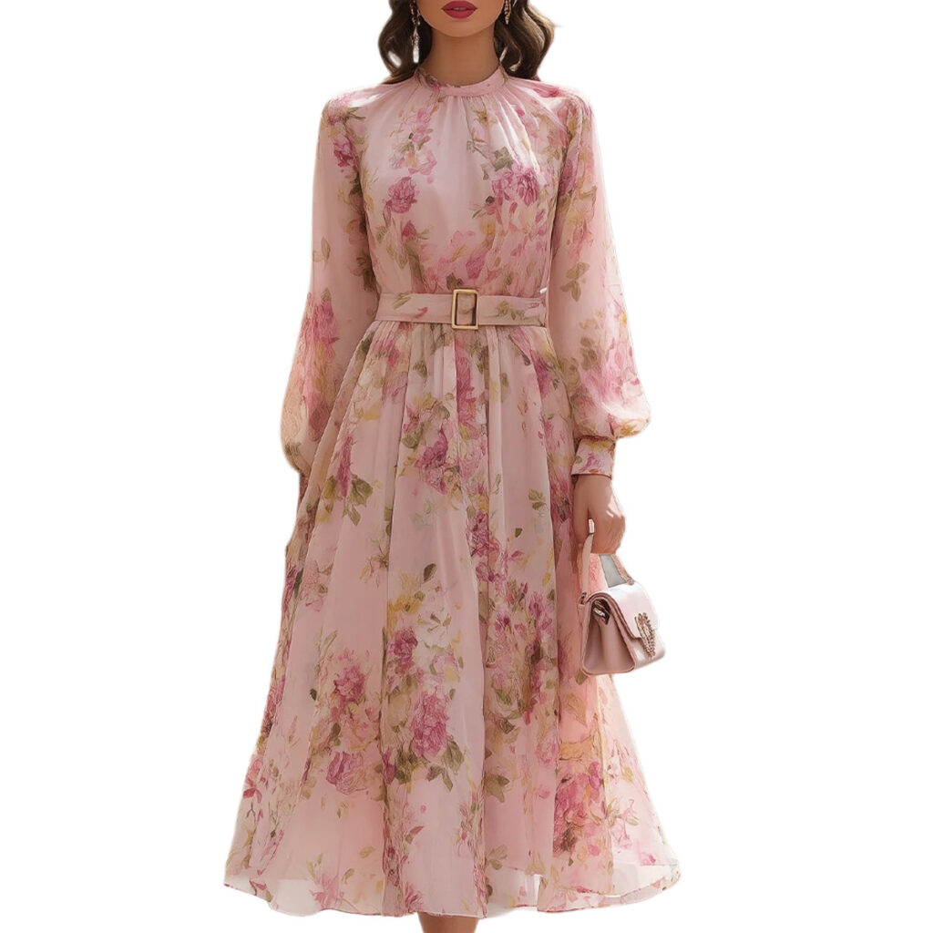 Waist-cinching Lace-up Elegant Chic Maxi Dress
